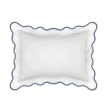 Load image into Gallery viewer, Scalloped Sham, Navy / White
