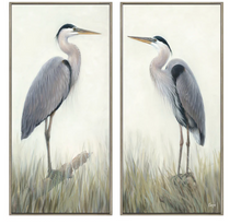 Load image into Gallery viewer, Marshland Herons Giclee Framed Art Set of 2
