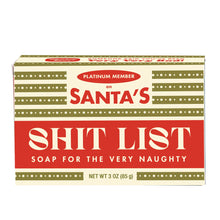 Load image into Gallery viewer, Santa's Shitlist Holiday Triple-Milled Boxed Bar Soap
