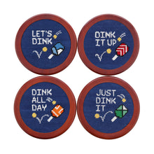 Load image into Gallery viewer, Wacky Pickleball Sayings Coasters (Classic Navy)
