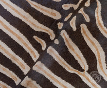 Load image into Gallery viewer, Wild Zebra Stripes on Beige Cowhide Rug: Brown / 6 X 7-8' / Zebra
