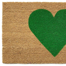 Load image into Gallery viewer, 24" X 36" Brown And Green Heart Outdoor Coir Door Mat

