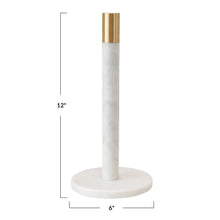 Load image into Gallery viewer, Marble Towel Holder with Brass End

