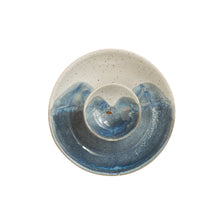 Load image into Gallery viewer, Hand-Painted Stoneware Chip and Dip, Reactive Glaze
