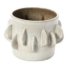 Load image into Gallery viewer, Handmade Stoneware Planter, Reactive Glaze, Antique White (Holds 5&quot; Pot)
