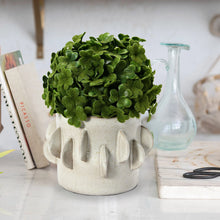 Load image into Gallery viewer, Handmade Stoneware Planter, Reactive Glaze, Antique White (Holds 5&quot; Pot)
