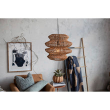 Load image into Gallery viewer, Woven Jute &amp; Metal Pendant Lamp, 15&#39; Cord, Natural
