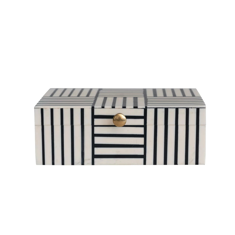 Resin Box w/ Striped Block Pattern