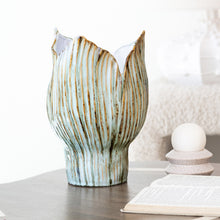 Load image into Gallery viewer, Stoneware Pleated Sculptural Vase (Each One Will Vary)
