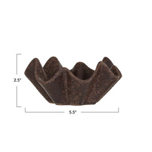 Load image into Gallery viewer, Brown Stoneware Pleated Dish (Each One Will Vary)
