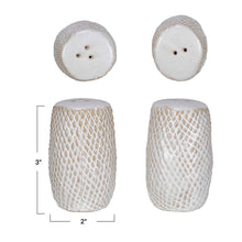 Load image into Gallery viewer, Debossed Stoneware Salt &amp; Pepper Shakers, Set of 2 AH3300
