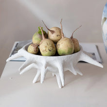 Load image into Gallery viewer, Decorative Coarse Resin Bowl w/ Spikes, Volcano Finish, Matte White
