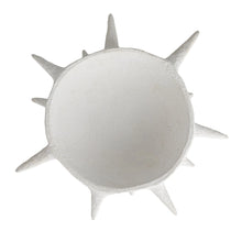 Load image into Gallery viewer, Decorative Coarse Resin Bowl w/ Spikes, Volcano Finish, Matte White
