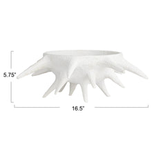 Load image into Gallery viewer, Decorative Coarse Resin Bowl w/ Spikes, Volcano Finish, Matte White
