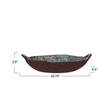 Load image into Gallery viewer, Stoneware Bowl w/ Handles, Reactive Glaze (Each One Will Vary)
