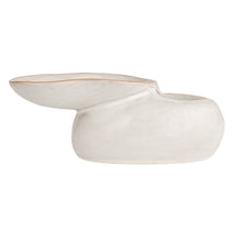 Load image into Gallery viewer, Stoneware Pedestal Dish w/ 2 Sections, Reactive Glaze
