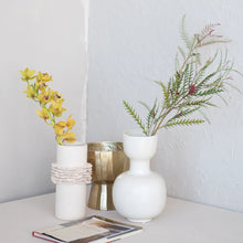 Load image into Gallery viewer, Stoneware Vase w/ Ruffles, Matte Cream Color
