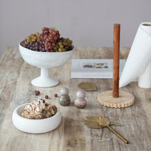 Load image into Gallery viewer, Stoneware Footed Bowl, Reactive Crackle Glaze (Each One Will Vary)
