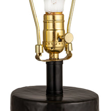 Load image into Gallery viewer, Stoneware Table Lamp with Balls, Linen Shade &amp; Inline Switch, Black
