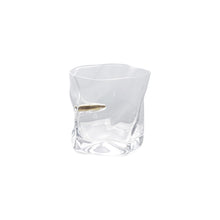 Load image into Gallery viewer, 8 oz. Textured Whiskey Glass w/ Embedded Gold Finish Bullet
