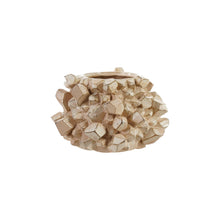 Load image into Gallery viewer, Stoneware Planter w/ 3D Geometric Shapes- Cream
