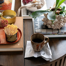 Load image into Gallery viewer, Stoneware Planter w/ 3D Geometric Shapes- Cream
