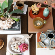 Load image into Gallery viewer, Stoneware Planter w/ 3D Geometric Shapes- Cream
