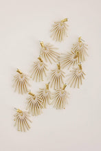 Load image into Gallery viewer, White Sunburst Statement Drop Earrings
