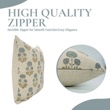 Load image into Gallery viewer, Boho Decor Block Print Linen Blend Pillow Cover - Rishi: Linen Blend / One Side / 22X22
