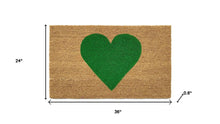 Load image into Gallery viewer, 24" X 36" Brown And Green Heart Outdoor Coir Door Mat
