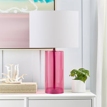 Load image into Gallery viewer, Drum Shade Glass Table Lamp, Pink
