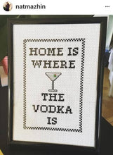 Load image into Gallery viewer, Home Is Where the Vodka Is: Deluxe Cross Stitch Kit
