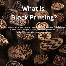 Load image into Gallery viewer, Decorative Block Print Linen Blend Pillow Cover - Lotus: Linen Blend / One Side / 22X22
