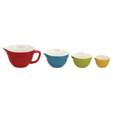 Load image into Gallery viewer, Set of 4 Stoneware Batter Bowl Measuring Cups
