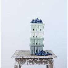 Load image into Gallery viewer, 4" Square x 3"H Textured Stoneware Berry Basket- 4 Colors
