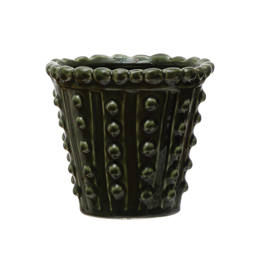 Stoneware Hobnail Planter