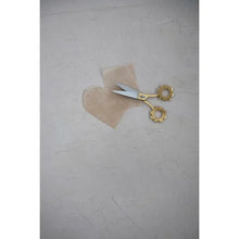 Load image into Gallery viewer, Brass Scissors with Flower Shaped Handles
