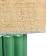 Load image into Gallery viewer, Stoneware Fluted Table Lamp with Raffia Shade
