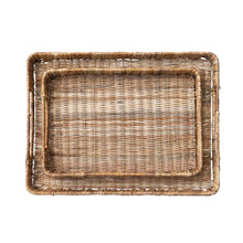 Load image into Gallery viewer, Decorative Hand-Woven Rattan Trays w/ Handles - Large
