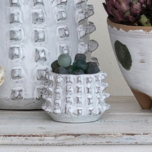 Load image into Gallery viewer, Stoneware Sculptural Planter with Raised Squares
