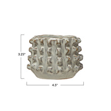 Load image into Gallery viewer, Stoneware Sculptural Planter with Raised Squares
