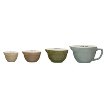 Load image into Gallery viewer, Stoneware Batter Bowl Measuring Cups, 4 Colors, Set of 4
