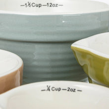 Load image into Gallery viewer, Stoneware Batter Bowl Measuring Cups, 4 Colors, Set of 4

