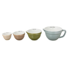 Load image into Gallery viewer, Stoneware Batter Bowl Measuring Cups, 4 Colors, Set of 4
