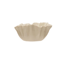 Load image into Gallery viewer, Stoneware White Fluted Bowl - Small

