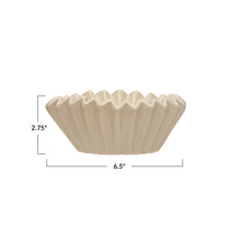 Load image into Gallery viewer, Stoneware Fluted Bowl, Large White
