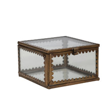 Load image into Gallery viewer, Brass &amp; Glass Display Box w/ Scalloped Edges - 2 sizes

