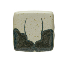 Load image into Gallery viewer, Hand-Painted Stoneware Box w/ Lid, Reactive Glaze, White &amp; Black (Each One Will Vary)
