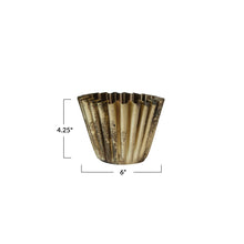 Load image into Gallery viewer, Fluted Metal Planter, Brass Finish
