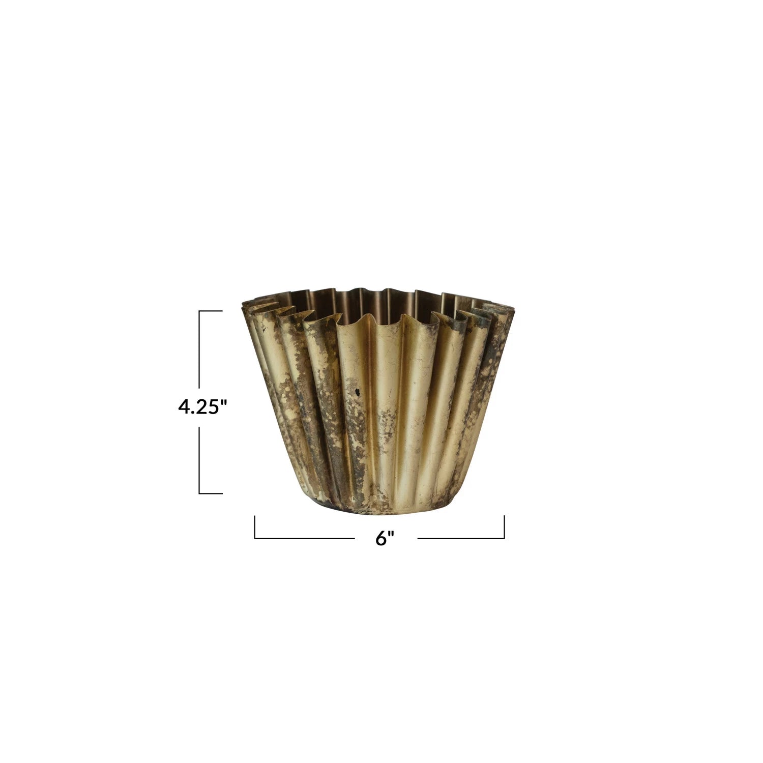 brass pot planter Fluted Metal Planter